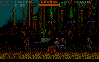Soldier of Light (Atari ST) screenshot: Not only soldiers but also the flora and fauna attacks on this planet