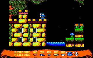 Moontorc (Amstrad CPC) screenshot: Start of your quest.