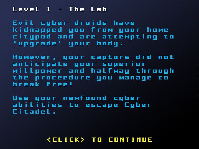 Cyber Citadel (Browser) screenshot: The story