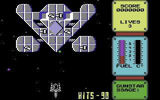 Gunstar (Commodore 64) screenshot: Alien Command Ship Stage.