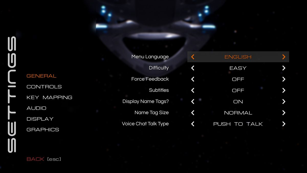 The Orville: Interactive Fan Experience (Windows) screenshot: One of the game configuration screens. The language options are English and German