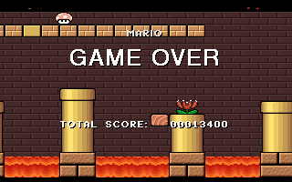 Mario & Luigi (DOS) screenshot: Wasn't agile enough - game over