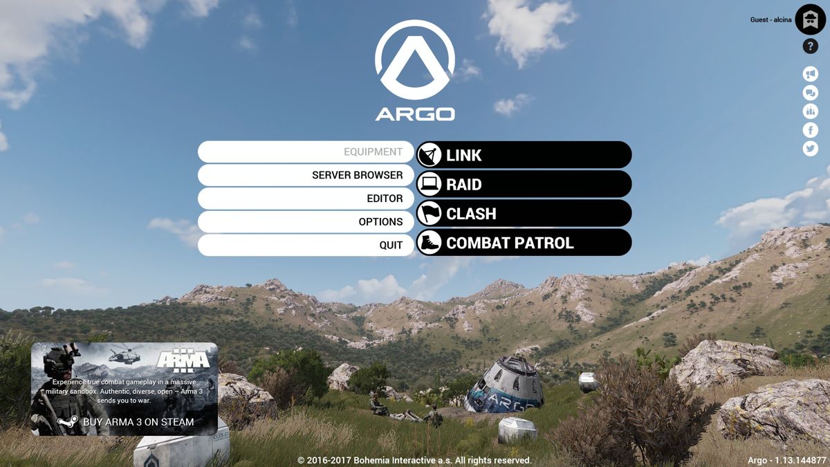 Argo (Windows) screenshot: Finally! The main menu