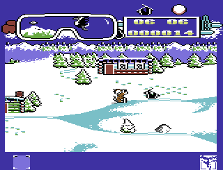 Winter Camp (Commodore 64) screenshot: Ski Patrol.