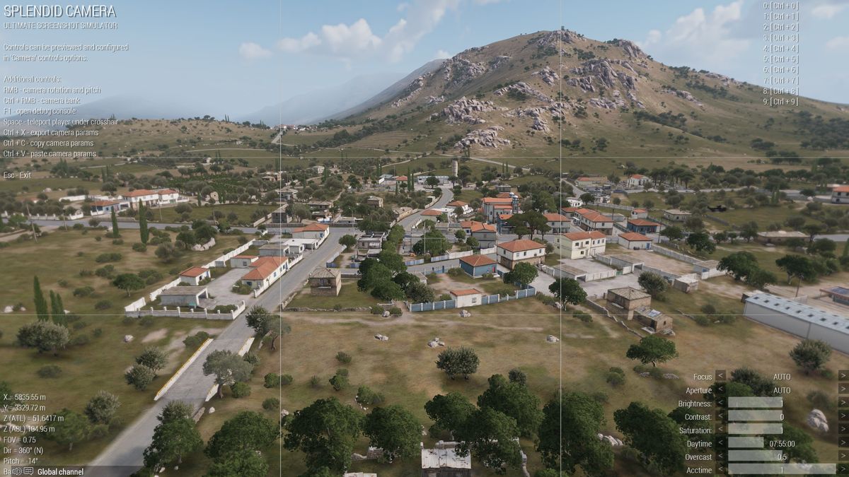 Argo (Windows) screenshot: This is a view of the island of Malden obtained by taking the 'Play Scenario In Singleplayer' option from within the EDEN editor. Very pretty and pretty realistic - but singleplayer game