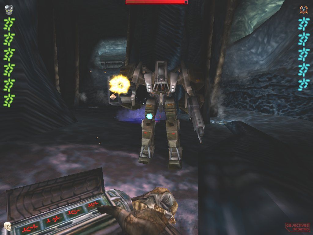 Aliens Versus Predator 2 (Windows) screenshot: Deep within the alien Hive, the Predator faces his ultimate battle against his arch-nemesis General Rykov.