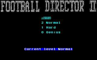 Football Director II (Atari ST) screenshot: Difficulty level can be changed anytime