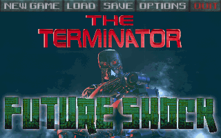 The Terminator: Future Shock (DOS) screenshot: Main menu