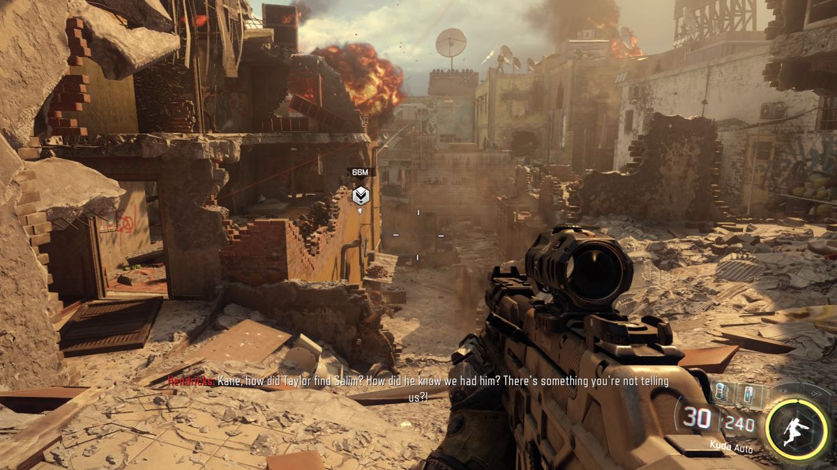 Call of Duty: Black Ops III (PlayStation 4) screenshot: Fighting through the city rubble