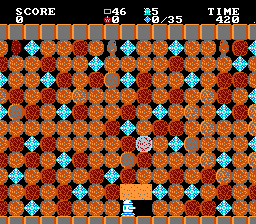 Crystal Mines (NES) screenshot: So many stones..