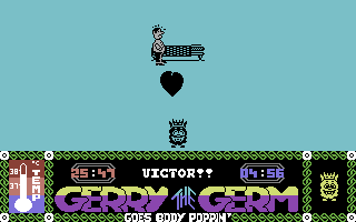 Gerry the Germ Goes Body Poppin' (Commodore 64) screenshot: You've made him ill.