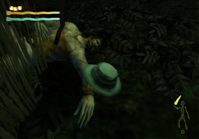 Shadow Tower: Abyss (PlayStation 2) screenshot: One of the many corpses you'll find in this game... you get a hat off this one