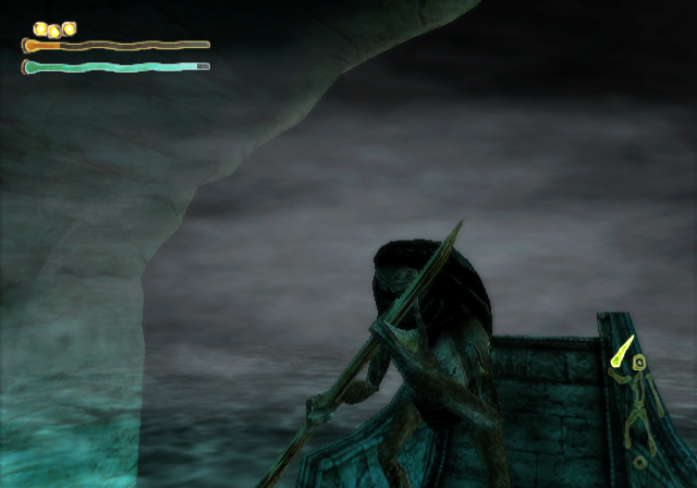 Shadow Tower: Abyss (PlayStation 2) screenshot: Charon and the river Styx? Something like this... This desolate, blood-chilling scene sets the mood of the game perfectly