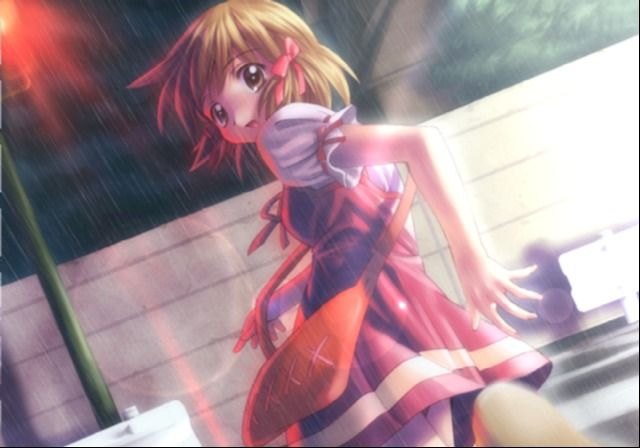 Close to: Inori no Oka (PlayStation 2) screenshot: Trying to save your girlfriend by pushing her out of the danger's path.