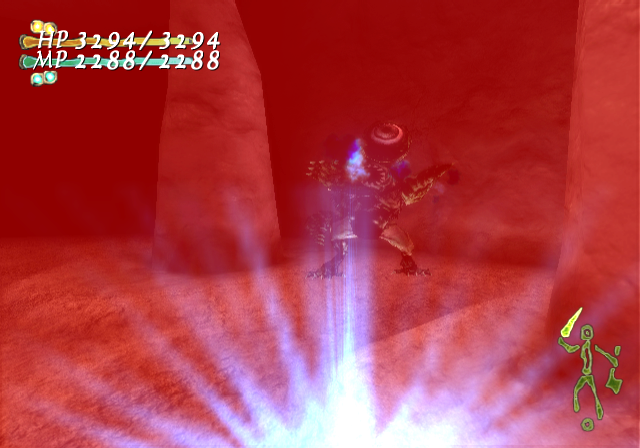 Shadow Tower: Abyss (PlayStation 2) screenshot: This blue guy hits me with spells! Man... I'm just a tourist, dude