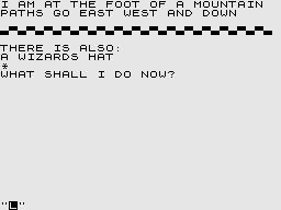 Adventure Tape No. 1 (ZX81) screenshot: Magic Mountain: Start of your quest.