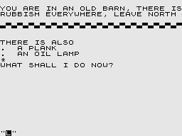 Adventure Tape No. 1 (ZX81) screenshot: Greedy Gulch: A few items to collect.