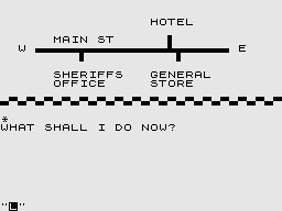 Adventure Tape No. 1 (ZX81) screenshot: Greedy Gulch: Start of the adventure.