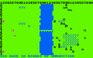 Johnny Reb (Amstrad CPC) screenshot: Firing your cannons.