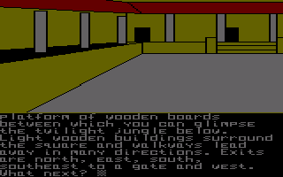 Emerald Isle (Amstrad CPC) screenshot: Inside the city.