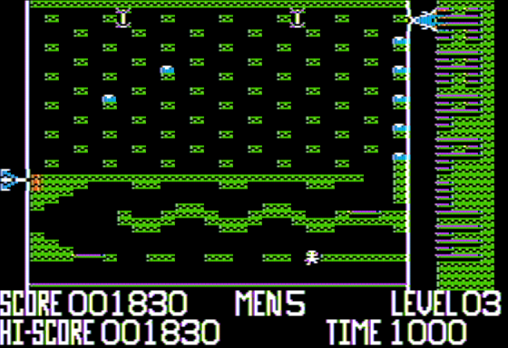 Mapple (Apple II) screenshot: Difficult Jumps