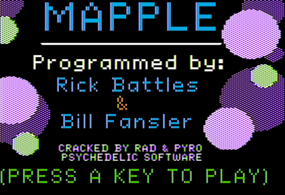 Mapple (Apple II) screenshot: Title Screen