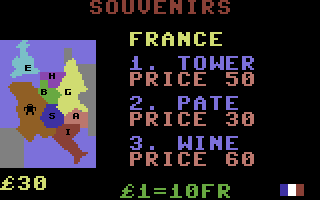 Fun School 2: For the Over-8s (Commodore 64) screenshot: Souvenirs.