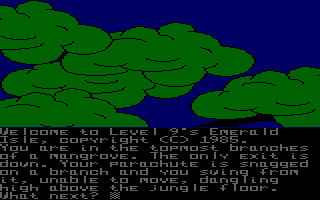 Emerald Isle (Amstrad CPC) screenshot: Trapped in the trees.