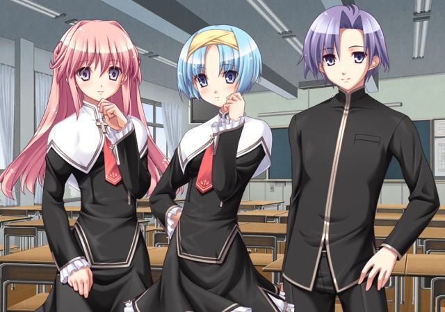 Yumemi Hakusho: Second Dream (PlayStation 2) screenshot: Some of your classmates... Tamaki, Sora and You.