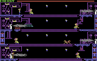 Freak Factory (Commodore 64) screenshot: Inside a Laboratory.