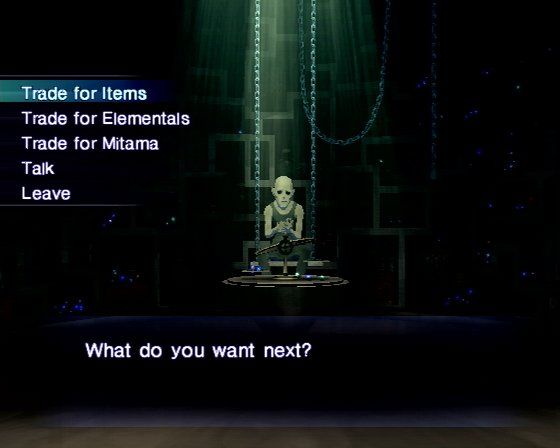 Shin Megami Tensei: Nocturne (PlayStation 2) screenshot: Rag's Jewelry -- trade gems for goodies