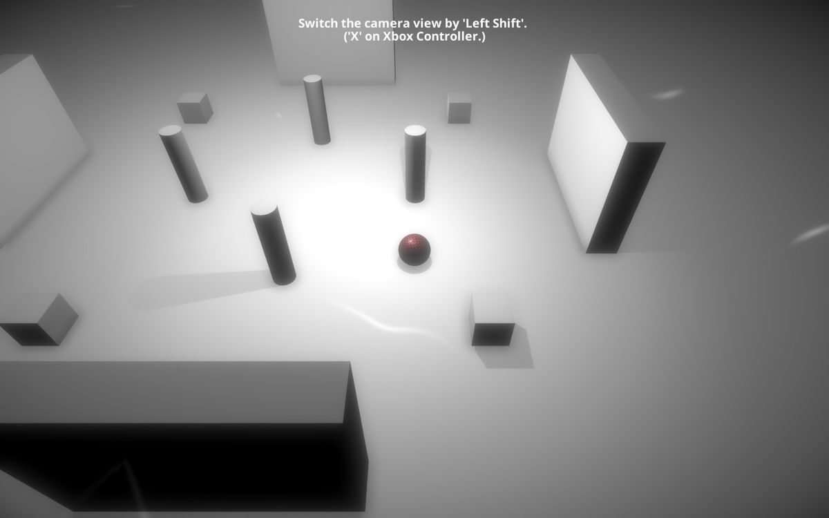 Dark Roll (Windows) screenshot: The first time the game isplayed the player is taken through a tutorial. The controls are shown at the top of the screen. Only keyboard and Xbox Controller are allowed
