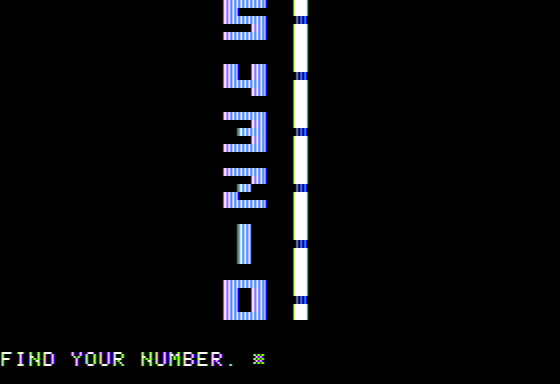 Bumble Games (Apple II) screenshot: Find your Number