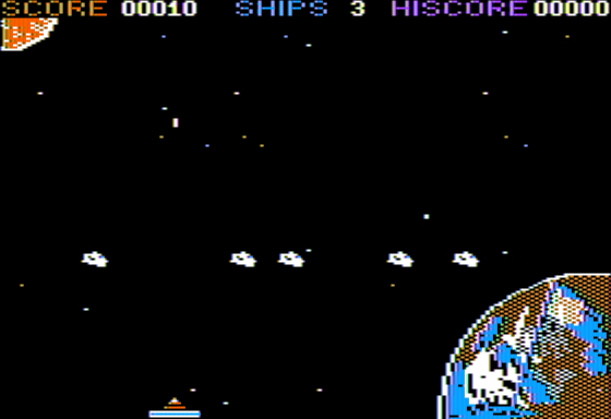 Meteor Flight (Apple II) screenshot: A Few have been Shot