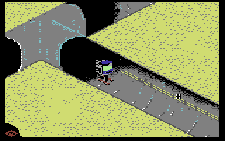 Floyd the Droid (Commodore 64) screenshot: A bat is approaching.
