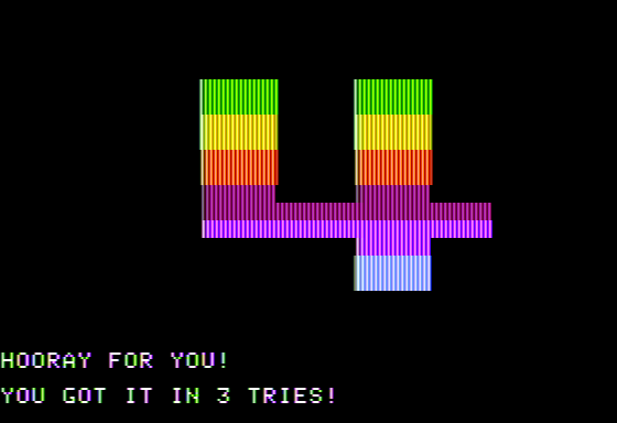 Bumble Games (Apple II) screenshot: Success!