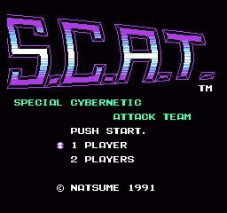 S.C.A.T.: Special Cybernetic Attack Team (NES) screenshot: Title Screen (US version)