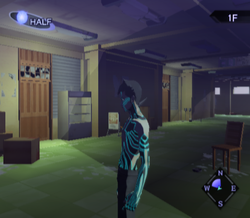 Shin Megami Tensei: Nocturne (PlayStation 2) screenshot: Though still sparse and ascetic, the graphics are clearly more detailed than in earlier Shin Megami Tensei games. This area is almost cozy!