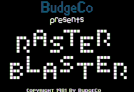 Raster Blaster (Apple II) screenshot: Title Screen