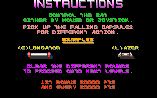 Giganoid (Amiga) screenshot: Instructions
