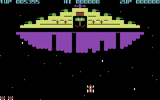 Eagle Empire (Commodore 64) screenshot: Destroy the Eagle Empire.