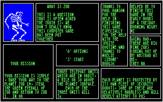 Zub (Amstrad CPC) screenshot: Title Screen.