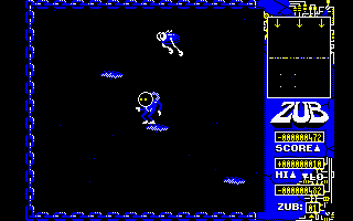 Zub (Amstrad CPC) screenshot: Getting higher.