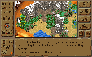 The Lost Tribe (DOS) screenshot: Main Game Screen