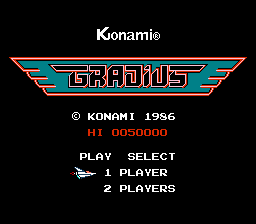 Gradius (NES) screenshot: Japan Title screen