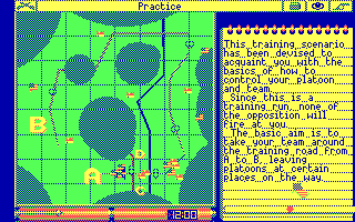 Team Yankee (DOS) screenshot: Mission briefing (CGA)