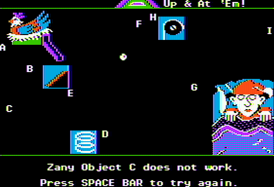 Creative Contraptions (Apple II) screenshot: Fill in the Zany Objects
