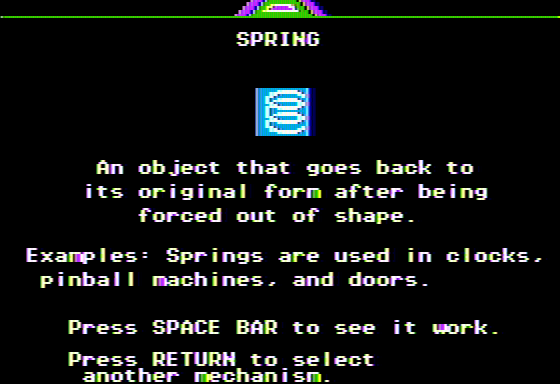 Creative Contraptions (Apple II) screenshot: Spring is in the air