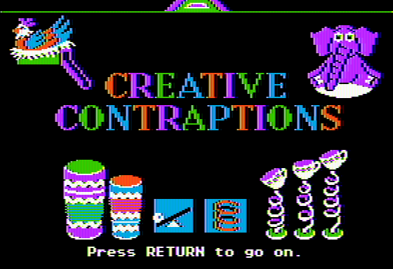 Creative Contraptions (Apple II) screenshot: Title screen