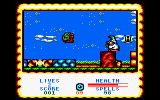 Wizard Willy (Amstrad CPC) screenshot: A creature to shoot.